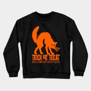 Trick or Treat Black Cat - Orange Crewneck Sweatshirt